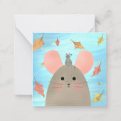 秋の猫とネズミの友達 ノートカード (裏面)