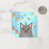 秋の猫とネズミの友達 ノートカード (正面/裏面インサイチュ)