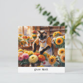 秋の猫と花 – 秋シーズングリーティング シーズンカード (スタンド正面)