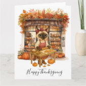 秋の猫のパン屋さん 感謝祭 秋の猫好き  カード (正面)