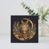 秋の猫の月と金色の花 招待状 (スタンド正面)