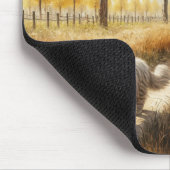 秋の猫歩くダウンダートロード マウスパッド (コーナー)