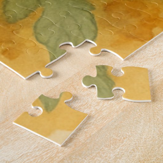 秋の猫花模様 ジグソーパズル (側面)