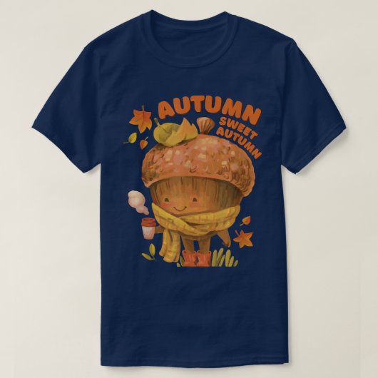 秋の甘い秋かわいいアコーン秋シーズングラフィック Tシャツ (デザイン正面)