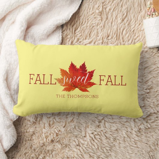 秋の甘い秋 赤い紅葉のクッションカバー ランバークッション (ブランケット)