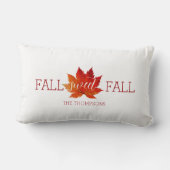 秋の甘い秋 赤い紅葉のクッションカバー ランバークッション (裏面)