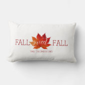 秋の甘い秋 赤い紅葉のクッションカバー ランバークッション (正面)