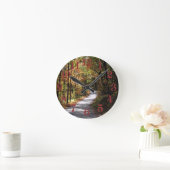 秋の田舎道 ラウンド壁時計 (ホーム)
