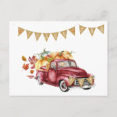 秋の男の子ベイビーシャワーのカボチャの感謝を伝えるカード ポストカード (正面)