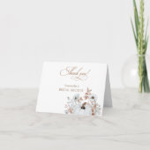 秋の白いパンプキンブライダルシャワー サンキューカード (正面)