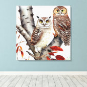 秋の白い樺の木 キャンバスプリント (インサイチュ (ウッドフロア))