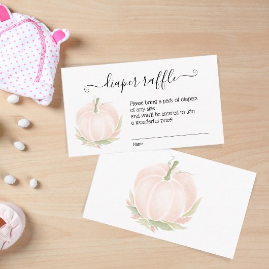 秋の白かぼちゃおむつラッフルウォーター色 エンクロージャーカード