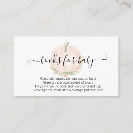 秋の白かぼちゃの本ベビー水彩用 エンクロージャーカード (正面)