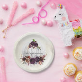 秋の白かぼちゃカップル赤ちゃんシャワー ペーパープレート (パーティー)