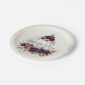 秋の白かぼちゃカップル赤ちゃんシャワー ペーパープレート (アングル)