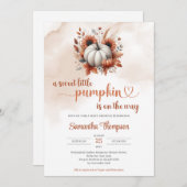 秋の白カボチャterracotta銅ひまわり 招待状 (正面/裏面)