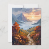 秋の白昼夢 | 秋の山の風景カード (正面)