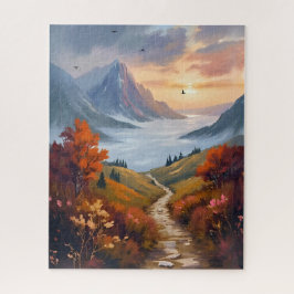 秋の白昼夢 | 秋の山の風景画 ジグソーパズル