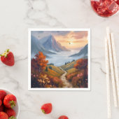 秋の白昼夢 | 秋の山の風景画 スタンダードカクテルナプキン (インサイチュ)