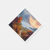 秋の白昼夢 | 秋の山の風景画 スタンダードカクテルナプキン (角)