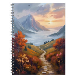 秋の白昼夢 | 秋の山の風景画 ノートブック