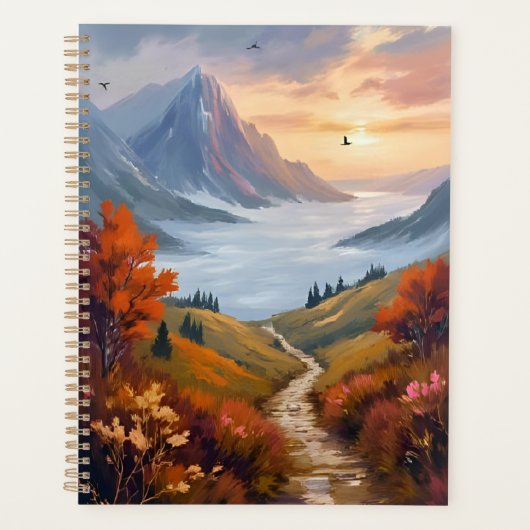 秋の白昼夢 | 秋の山の風景画 プランナー手帳 (正面)
