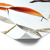 秋の白樺の木に座るフクロウ2羽 ポスター (角)