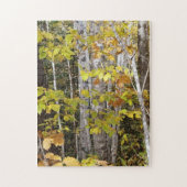 秋の白樺の木 ジグソーパズル (縦)