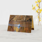 秋の白鳥 カード (黄色い花)