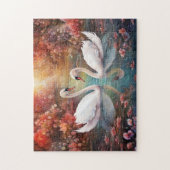 秋の白鳥 ジグソーパズル (縦)