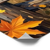 秋の皮肉Bigfoot's Woodland Observation ポスター (角)