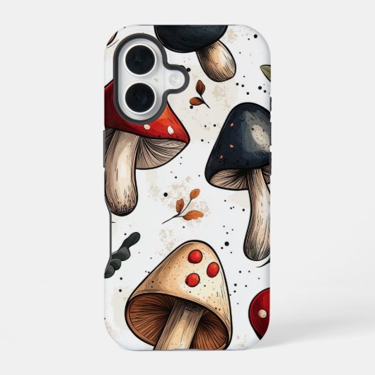 秋の真菌チャームコテージコーレマッシュルームフォンケース iPhone 16ケース (裏面)