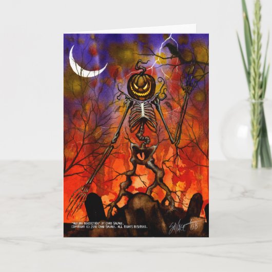 秋の祝福の挨拶状 カード (正面)