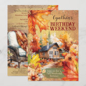 秋の祝賀会の招待状 招待状 (正面/裏面)