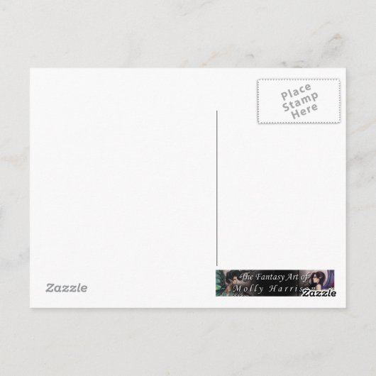 秋の神秘的なゴシック様式ファンタジーフェアリー芸術はがき ポストカード (裏面)