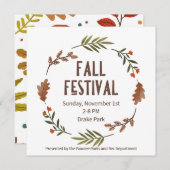 秋の祭りへの招待 招待状 (正面/裏面)