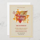 秋の祭り フライヤーテンプレート | 秋のイベント招待 招待状 (正面/裏面)