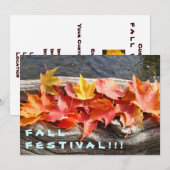 秋の祭典！イベント招待状 紅葉 招待状 (正面/裏面)
