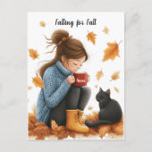 秋の秋に向けパーソナライズされたて秋の挨拶 ポストカード (正面)