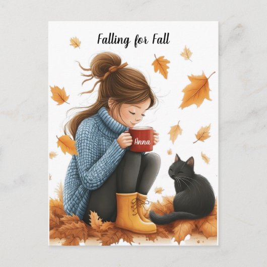 秋の秋に向けパーソナライズされたて秋の挨拶 ポストカード (正面)