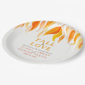 秋の秋のオレンジ葉の結婚 ペーパープレート (アングル)