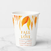 秋の秋のオレンジ葉の結婚 紙コップ (裏面)