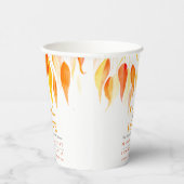 秋の秋のオレンジ葉の結婚 紙コップ (右)