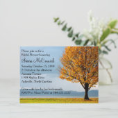 秋の秋のカエデの木のブライダルシャワー 招待状 (スタンド正面)