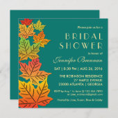 秋の秋のカエデ葉結婚式招待状 招待状 (正面/裏面)