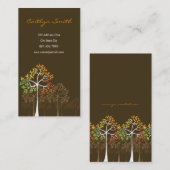 秋の秋のカラフルで点々のあるな木のモダンの自然 名刺 (正面/裏面)