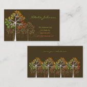 秋の秋のカラフルで点々のあるな木のモダンの自然 名刺 (正面/裏面)