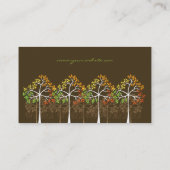 秋の秋のカラフルで点々のあるな木のモダンの自然 名刺 (裏面)