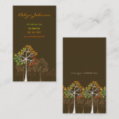 秋の秋のカラフルで点々のあるな木のモダンの自然 名刺 (正面/裏面)