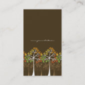 秋の秋のカラフルで点々のあるな木のモダンの自然 名刺 (裏面)
